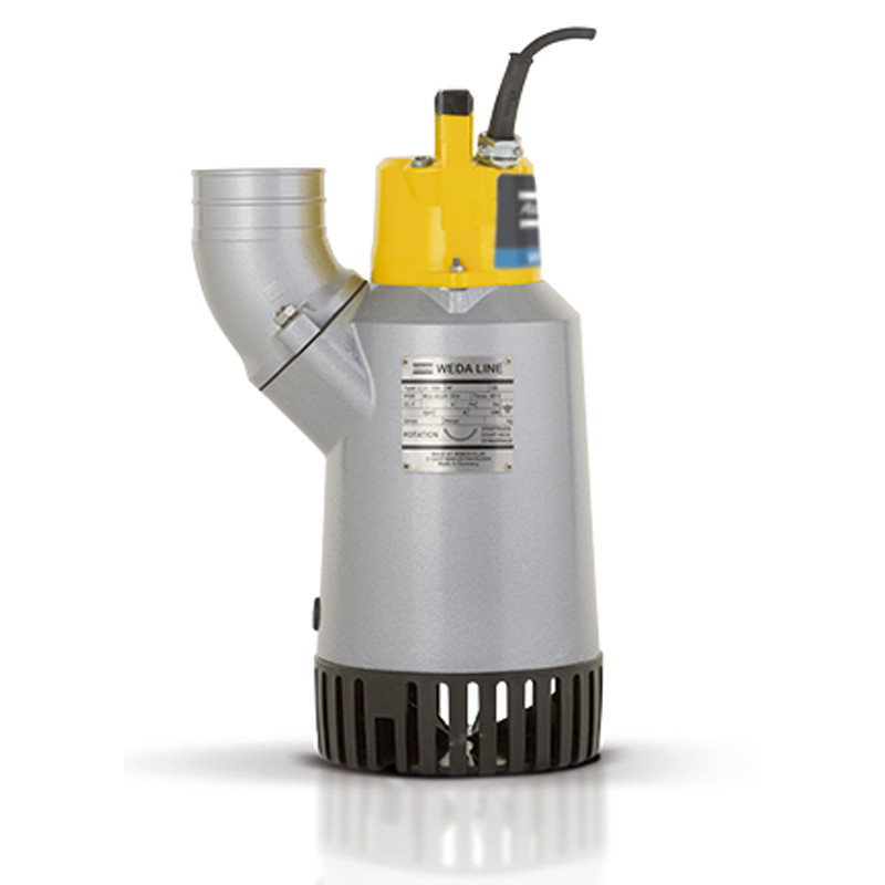 Submersible slurry pump with flow rate of 1000 l/min and more